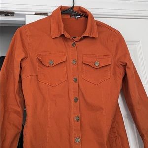 Not Stressing Over You Denim Mini Dress - Rust